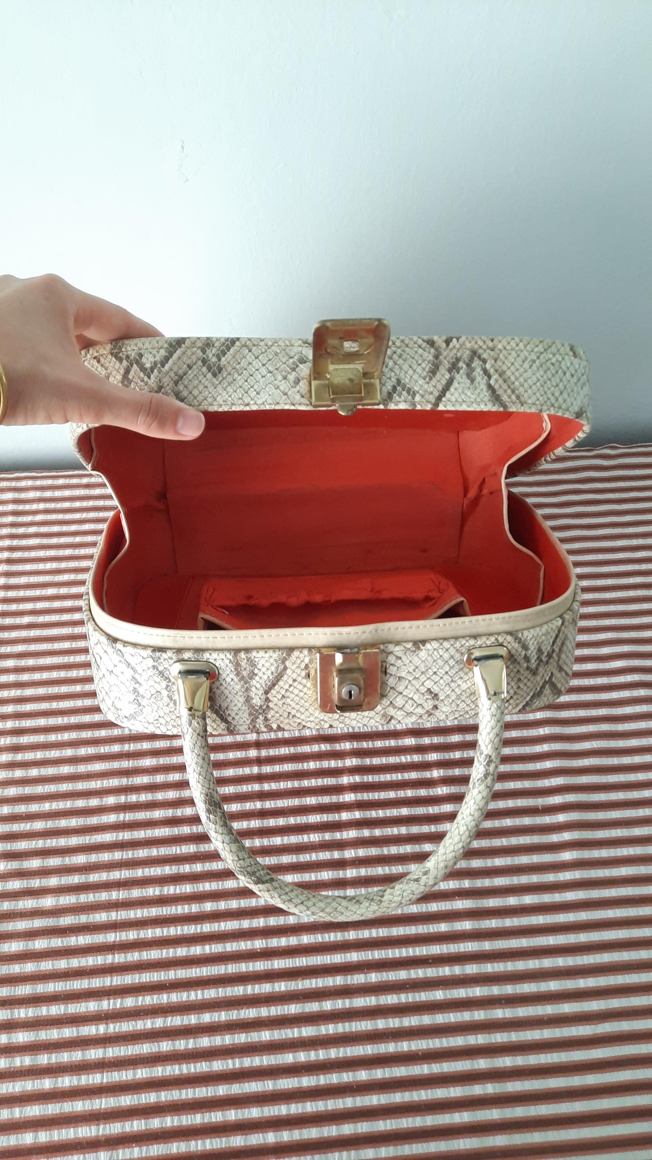 Faux snakeskin online bag