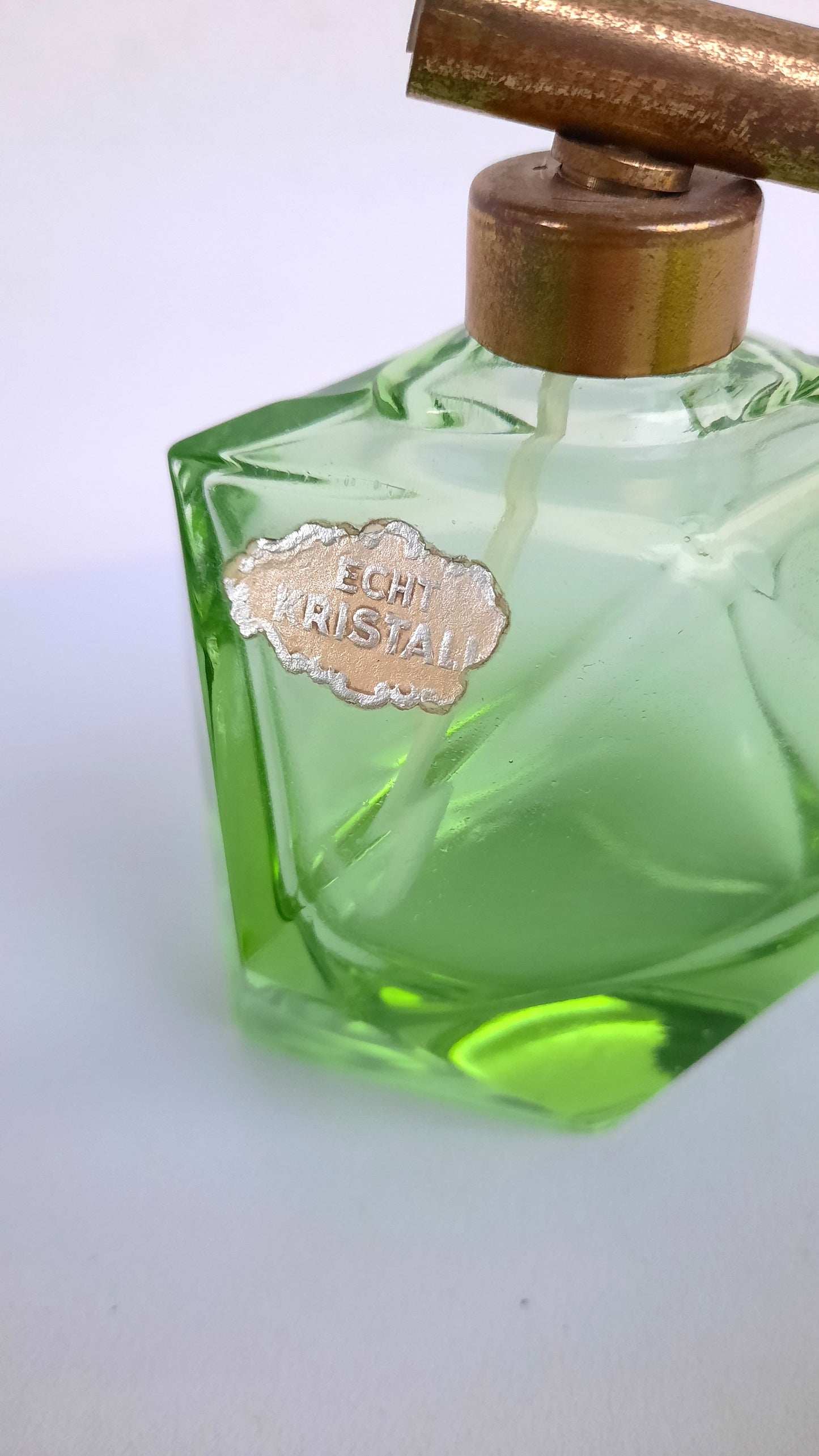 1940's Rare Green Crystal Vanity Set "Echt Kristall"