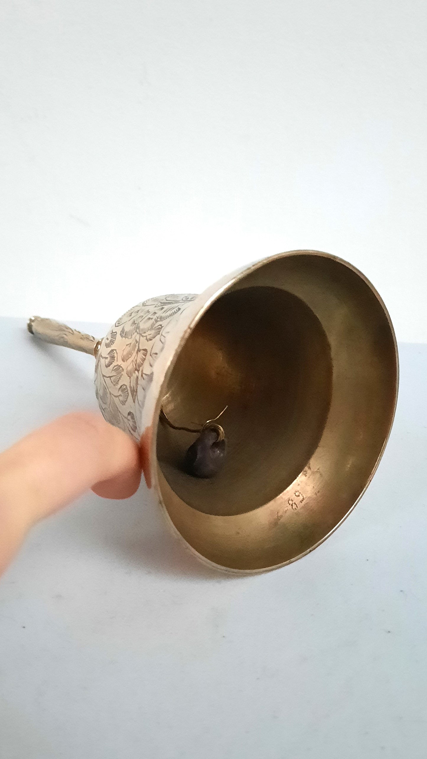 Vintage Engraved Brass Hand Bell