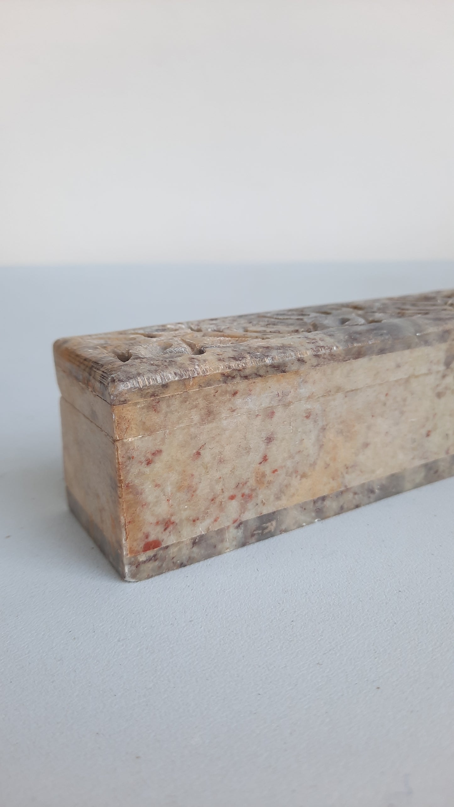 Carved Soapstone Incense Burner Box & Holder