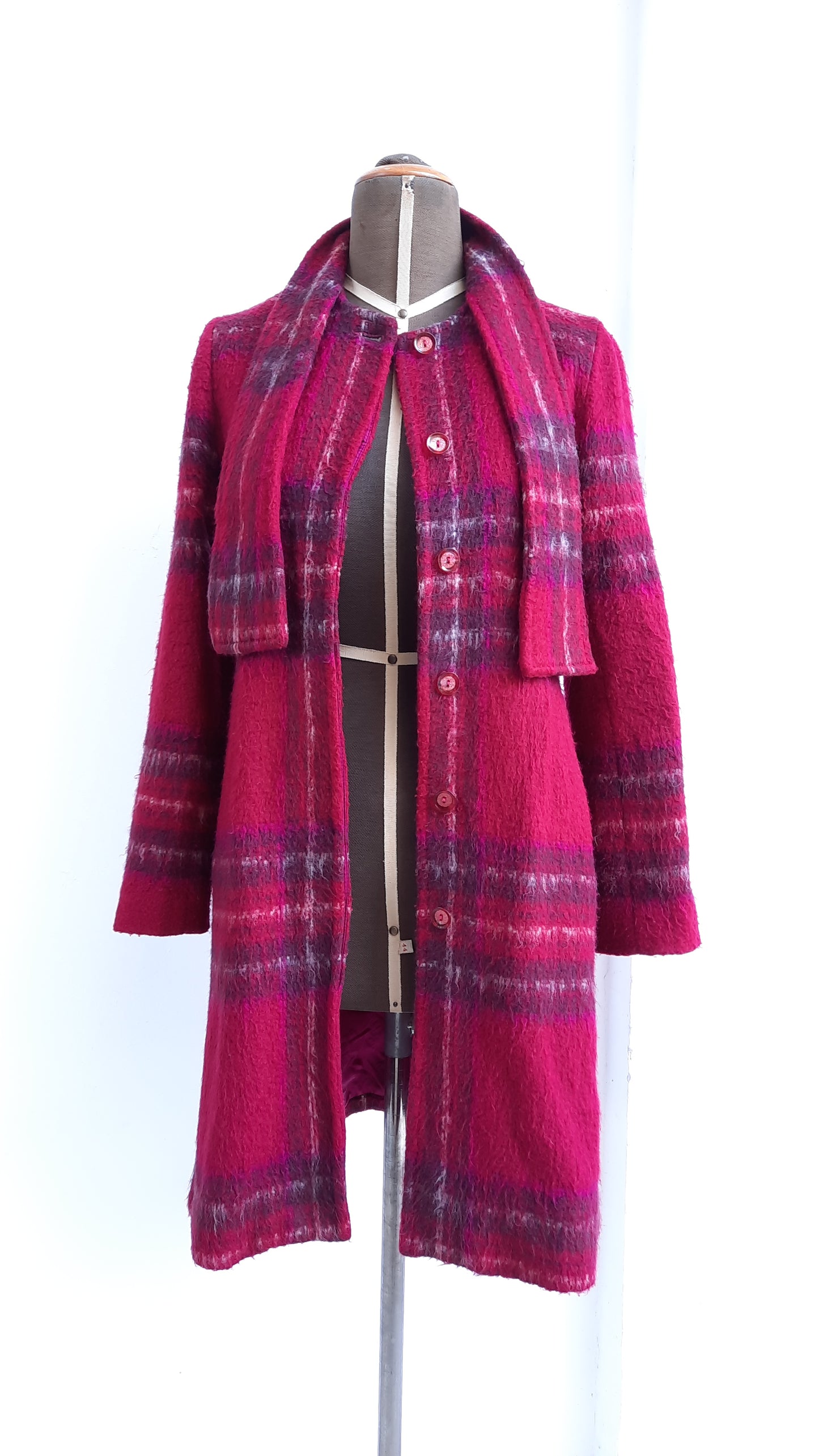 Vintage Alannah Hill Red Tartan Wool Coat