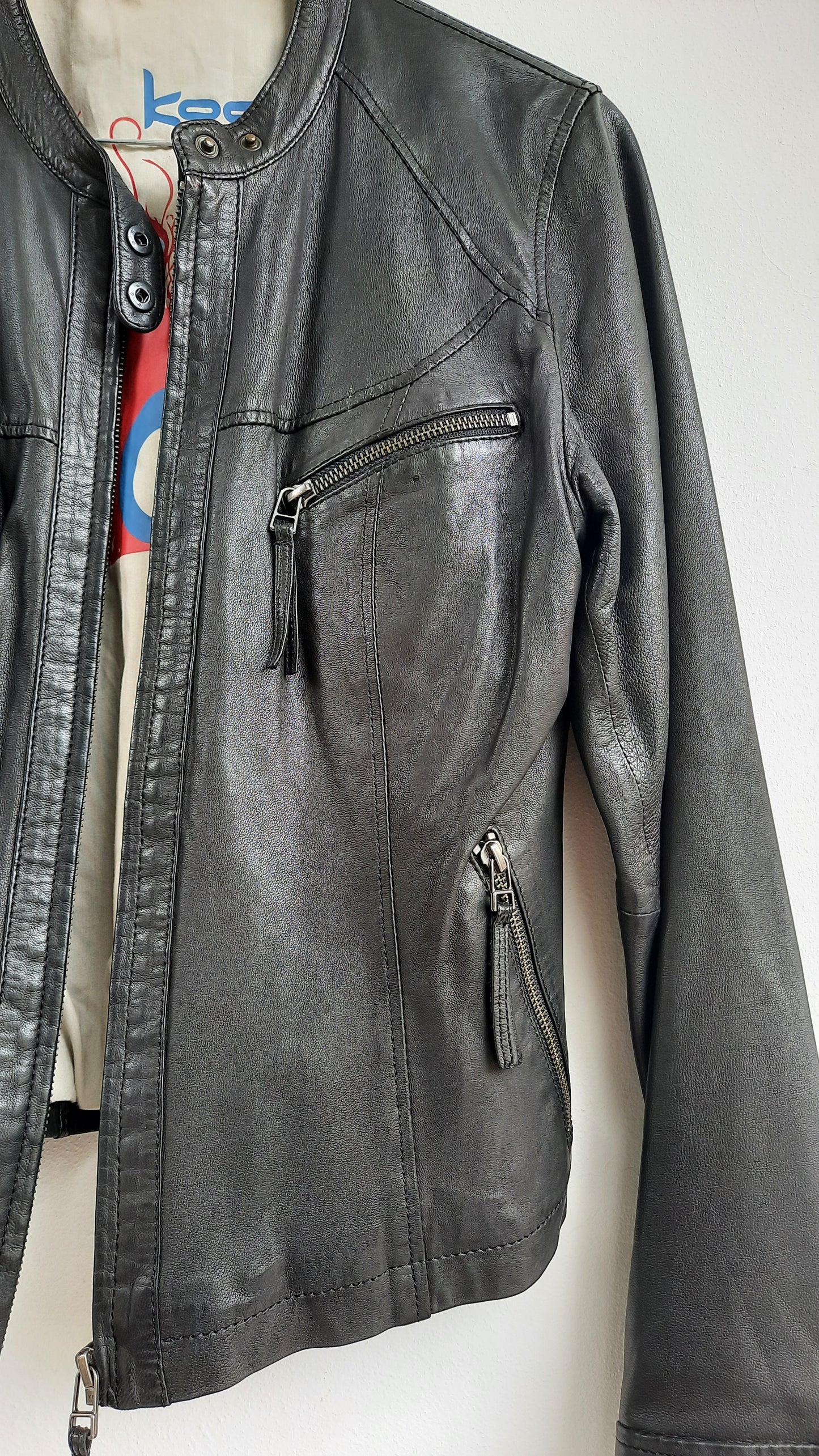 Classic Soft Leather Fitted Biker Jacket
