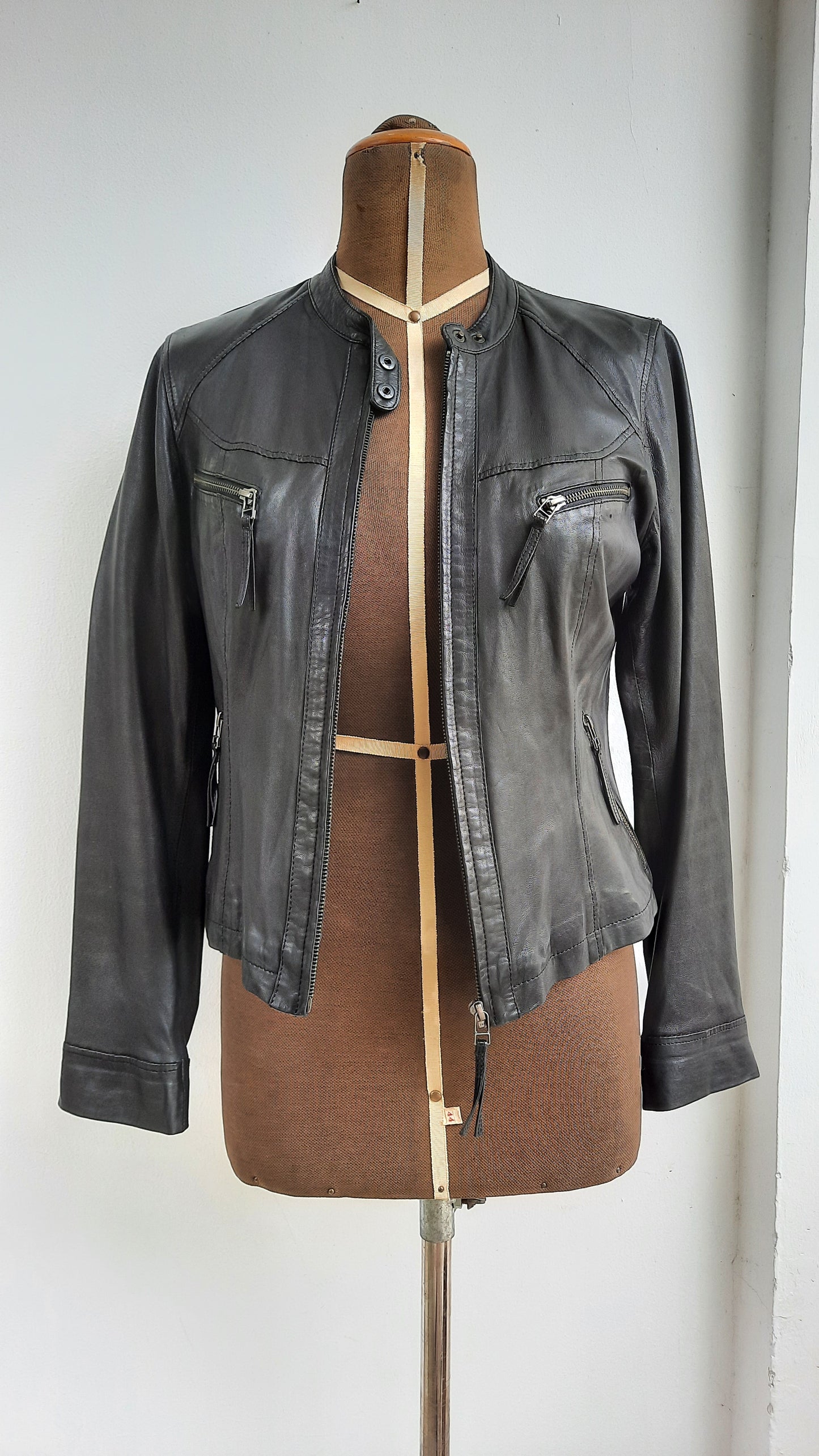 Classic Soft Leather Fitted Biker Jacket