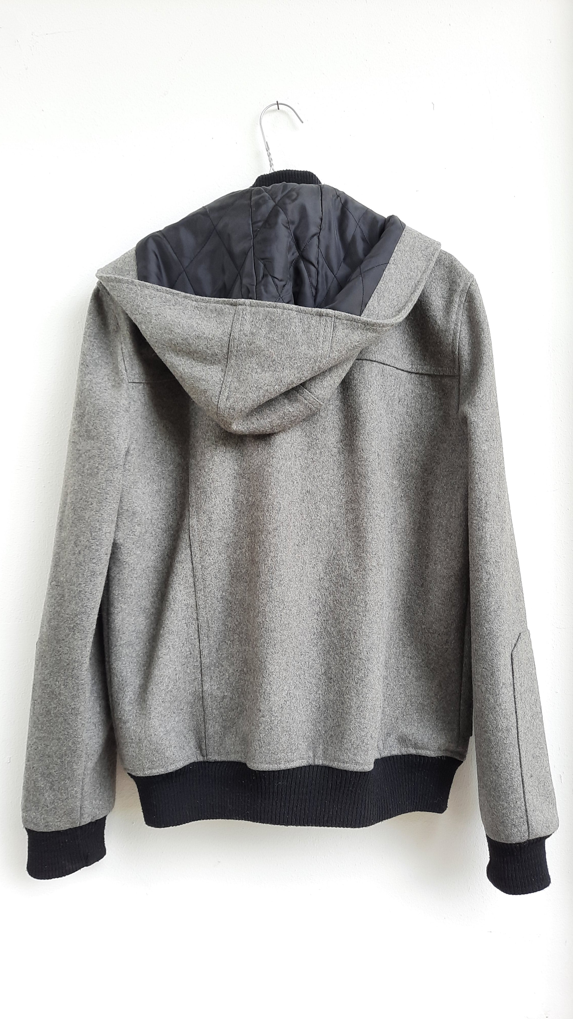 Wool Mix Grey Topman Hooded Bomber Jacket the collective concept