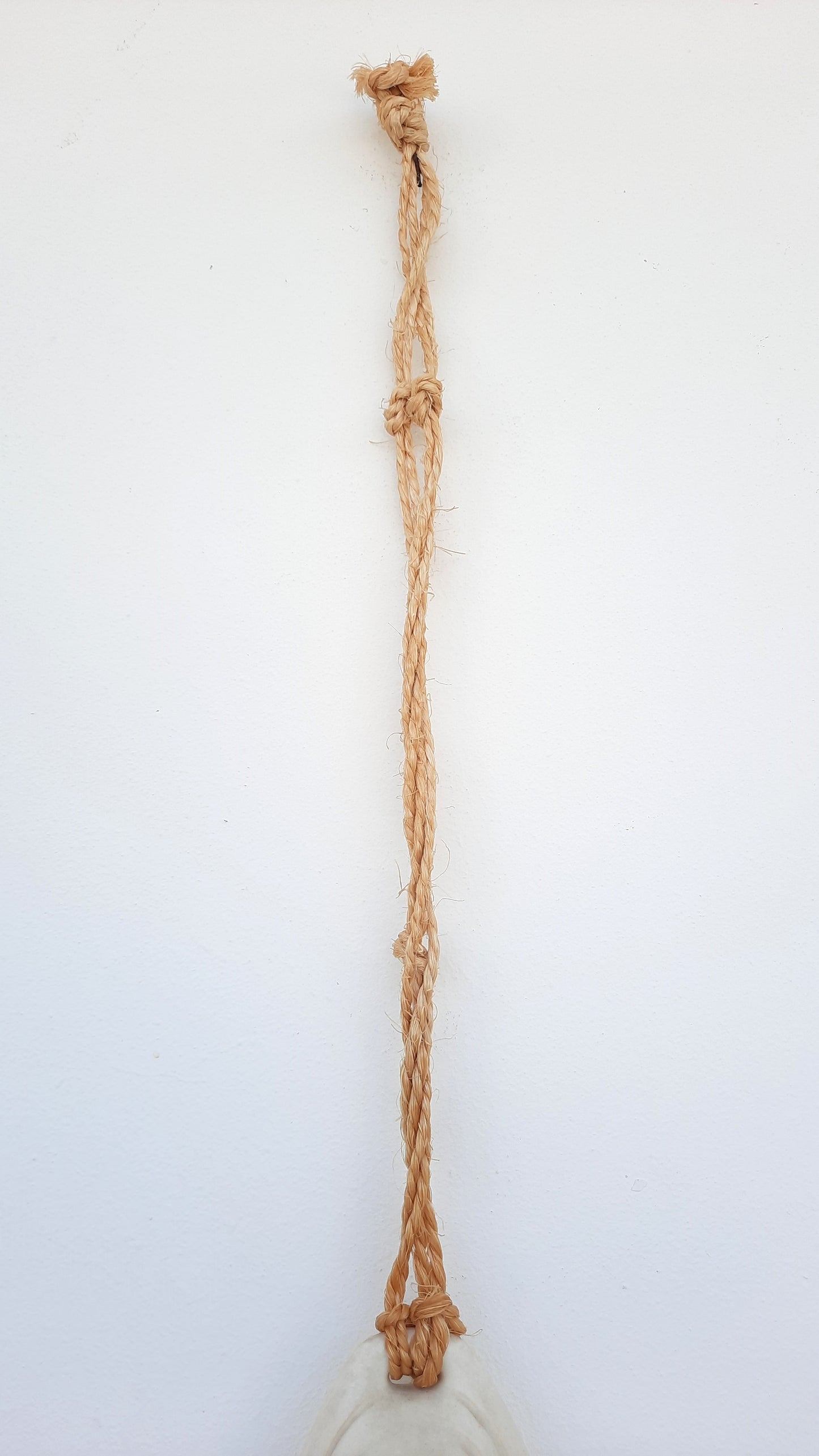 Vintage Ceramic Teardrop Hanging Rope Planter